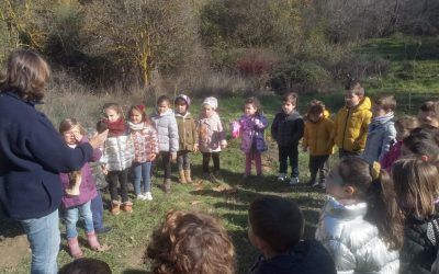Plantación de encinas y arbustos con los alumnos del colegio Berta Wilhelmi de Pinos Genil